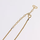 Christian Dior Rhinestone Necklace metal Gold Tone Auth ka6848-14