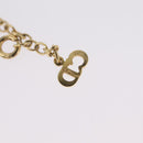 Christian Dior Rhinestone Necklace metal Gold Tone Auth ka6848-15