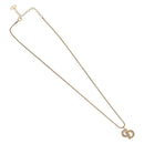 Christian Dior Rhinestone Necklace metal Gold Tone Auth ka6848-2