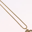 Christian Dior Rhinestone Necklace metal Gold Tone Auth ka6848-4