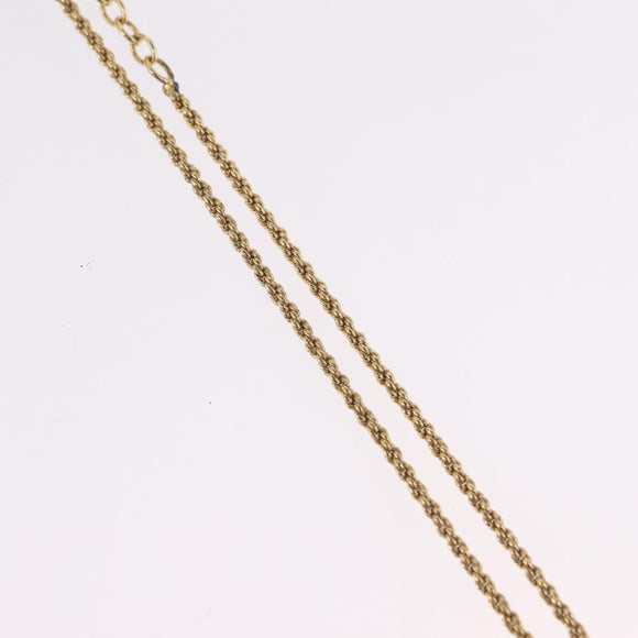 Christian Dior Rhinestone Necklace metal Gold Tone Auth ka6848