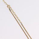 Christian Dior Rhinestone Necklace metal Gold Tone Auth ka6848-7