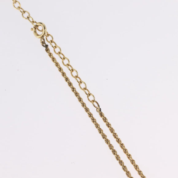 Christian Dior Rhinestone Necklace metal Gold Tone Auth ka6848