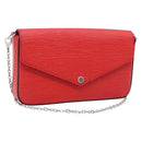 LOUIS VUITTON Epi Wallet Pochette Felice Shoulder Bag Red M41559 LV Auth ka6851V-1