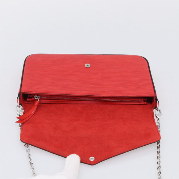 LOUIS VUITTON Epi Wallet Pochette Felice Shoulder Bag Red M41559 LV Auth ka6851V