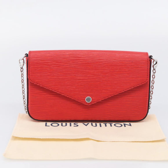 LOUIS VUITTON Epi Wallet Pochette Felice Shoulder Bag Red M41559 LV Auth ka6851V