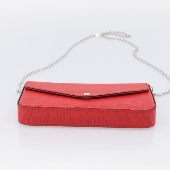 LOUIS VUITTON Epi Wallet Pochette Felice Shoulder Bag Red M41559 LV Auth ka6851V