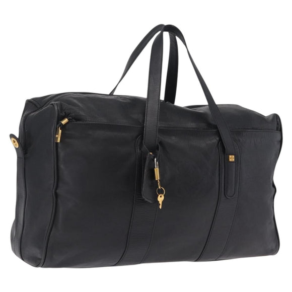 LOEWE Tote Bag Leather Black Gold Auth ka6853