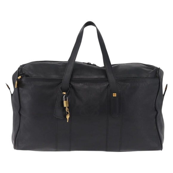 LOEWE Tote Bag Leather Black Gold Auth ka6853