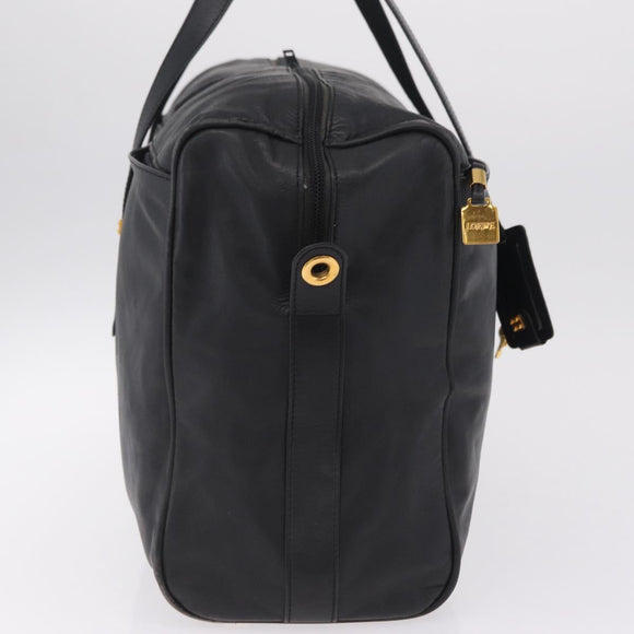 LOEWE Tote Bag Leather Black Gold Auth ka6853