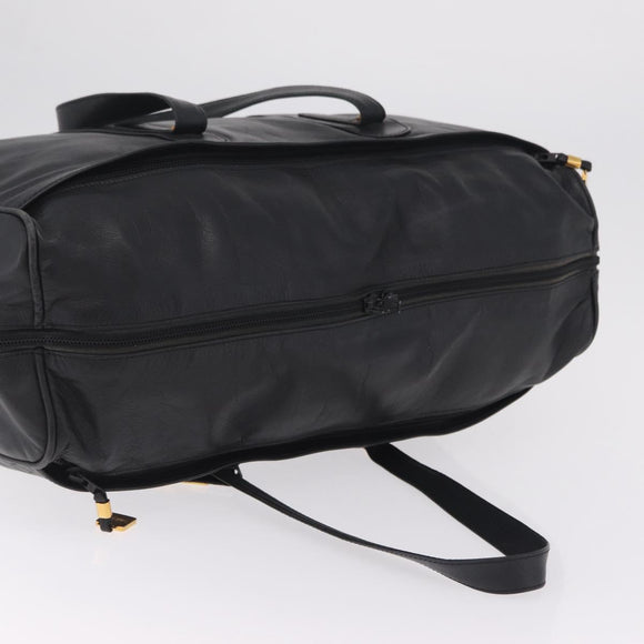 LOEWE Tote Bag Leather Black Gold Auth ka6853