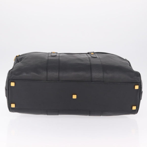 LOEWE Tote Bag Leather Black Gold Auth ka6853