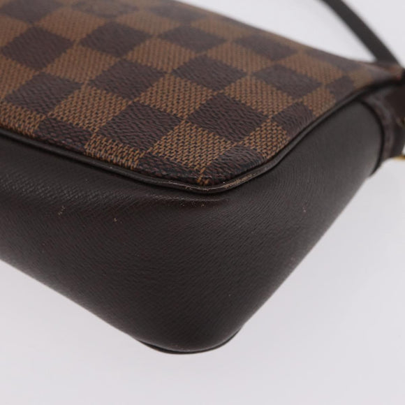 LOUIS VUITTON Damier Ebene Trousse Makeup Pouch N51982 LV Auth ka6856