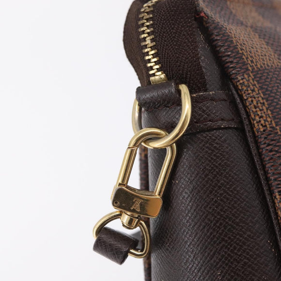 LOUIS VUITTON Damier Ebene Trousse Makeup Pouch N51982 LV Auth ka6856