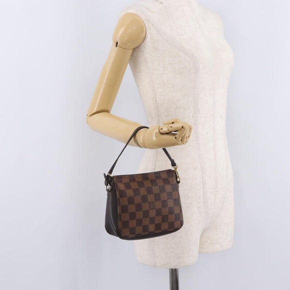 LOUIS VUITTON Damier Ebene Trousse Makeup Pouch N51982 LV Auth ka6856