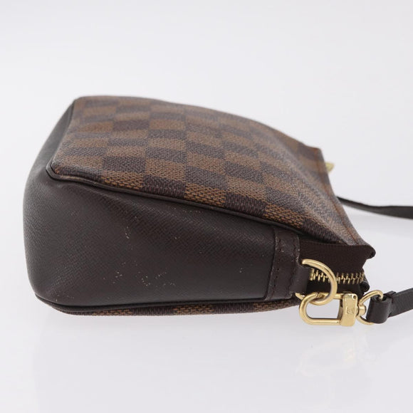 LOUIS VUITTON Damier Ebene Trousse Makeup Pouch N51982 LV Auth ka6856