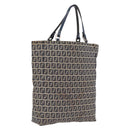 FENDI Zucchino Tote Bag Navy Silver Auth ka6858-1