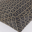 FENDI Zucchino Tote Bag Navy Silver Auth ka6858-11