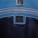 FENDI Zucchino Tote Bag Navy Silver Auth ka6858-16