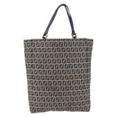 FENDI Zucchino Tote Bag Navy Silver Auth ka6858-2