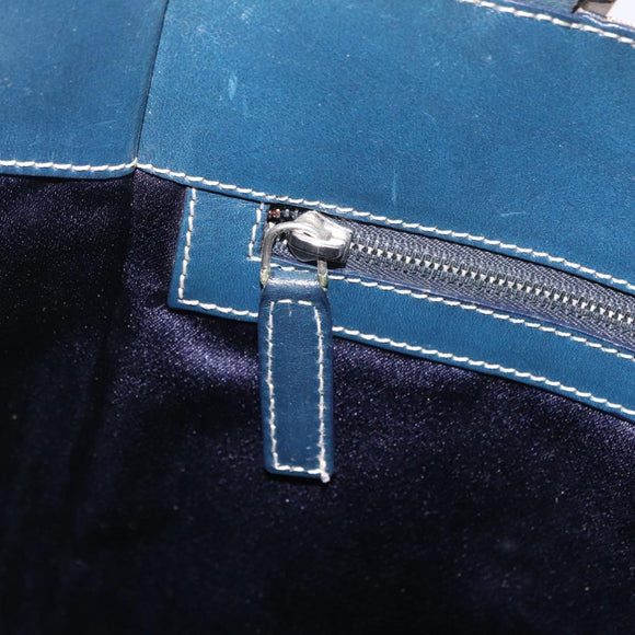 FENDI Zucchino Tote Bag Navy Silver Auth ka6858