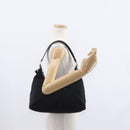 Salvatore Ferragamo Vala Shoulder Bag Nylon Black Silver Auth ka686-22