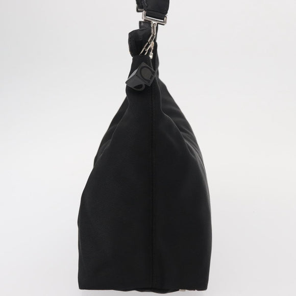 Salvatore Ferragamo Vala Shoulder Bag Nylon Black Silver Auth ka686