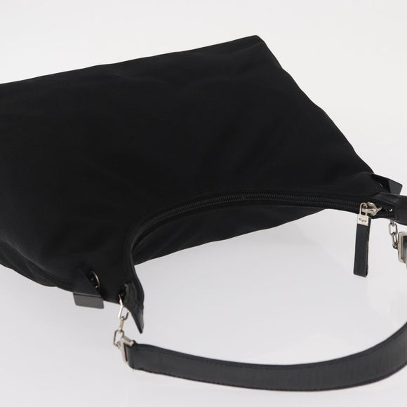 Salvatore Ferragamo Vala Shoulder Bag Nylon Black Silver Auth ka686