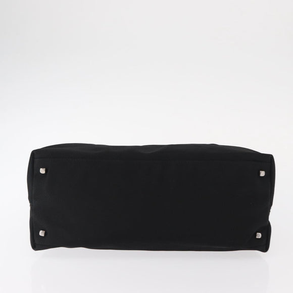 Salvatore Ferragamo Vala Shoulder Bag Nylon Black Silver Auth ka686