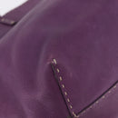 FENDI Celeria Tote Bag Leather Purple Silver Auth ka6860-11