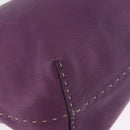 FENDI Celeria Tote Bag Leather Purple Silver Auth ka6860-13
