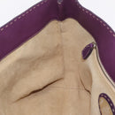 FENDI Celeria Tote Bag Leather Purple Silver Auth ka6860-18