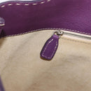 FENDI Celeria Tote Bag Leather Purple Silver Auth ka6860-19