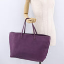 FENDI Celeria Tote Bag Leather Purple Silver Auth ka6860-21