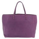 FENDI Celeria Tote Bag Leather Purple Silver Auth ka6860-3