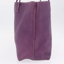FENDI Celeria Tote Bag Leather Purple Silver Auth ka6860-4