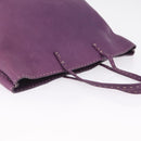 FENDI Celeria Tote Bag Leather Purple Silver Auth ka6860-6