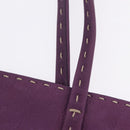 FENDI Celeria Tote Bag Leather Purple Silver Auth ka6860-9