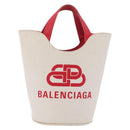 Balenciaga Wave XS Hand Bag Canvas 2way White Silver 619979 Auth ka6861-2