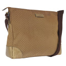 GUCCI Micro GG Canvas Shoulder Bag Nylon Outlet Brown Silver 257301 Auth ka6862-1