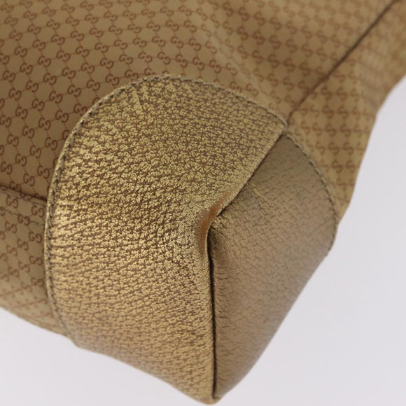 GUCCI Micro GG Canvas Shoulder Bag Nylon Outlet Brown Silver 257301 Auth ka6862
