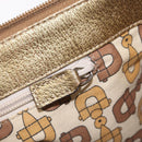 GUCCI Micro GG Canvas Shoulder Bag Nylon Outlet Brown Silver 257301 Auth ka6862-22