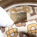 GUCCI Micro GG Canvas Shoulder Bag Nylon Outlet Brown Silver 257301 Auth ka6862-24