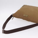 GUCCI Micro GG Canvas Shoulder Bag Nylon Outlet Brown Silver 257301 Auth ka6862-7