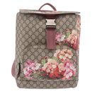 GUCCI GG Blooms Backpack PVC Beige Silver 405019 Auth ka6863V-2