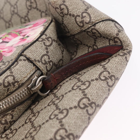 GUCCI GG Blooms Backpack PVC Beige Silver 405019 Auth ka6863V