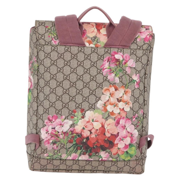 GUCCI GG Blooms Backpack PVC Beige Silver 405019 Auth ka6863V