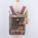 GUCCI GG Blooms Backpack PVC Beige Silver 405019 Auth ka6863V-30