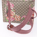 GUCCI GG Blooms Backpack PVC Beige Silver 405019 Auth ka6863V-9