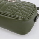 GUCCI GG Marmont Chain Shoulder Bag Leather Khaki Silver 447632 Auth ka6867V-10